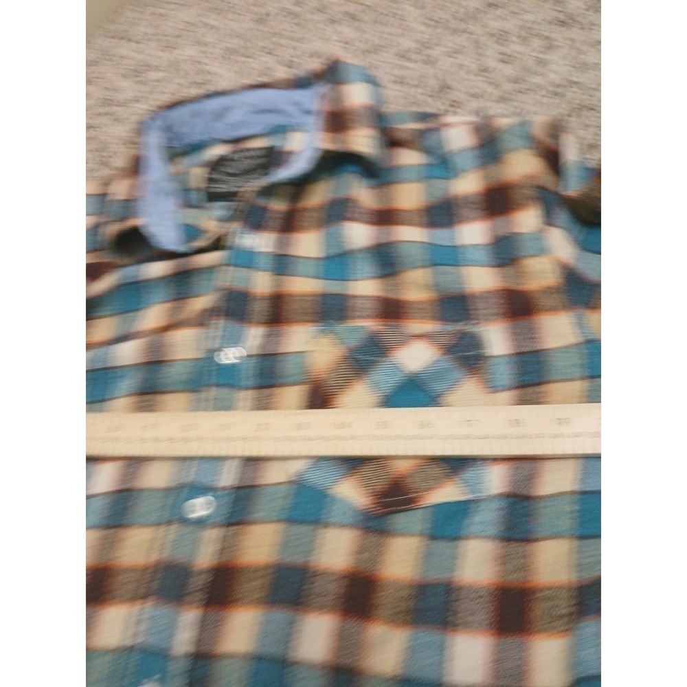 Bogari Size Large Long Sleeve Button Front Flannel‎ Plaid Shirt - Picture 4 of 5